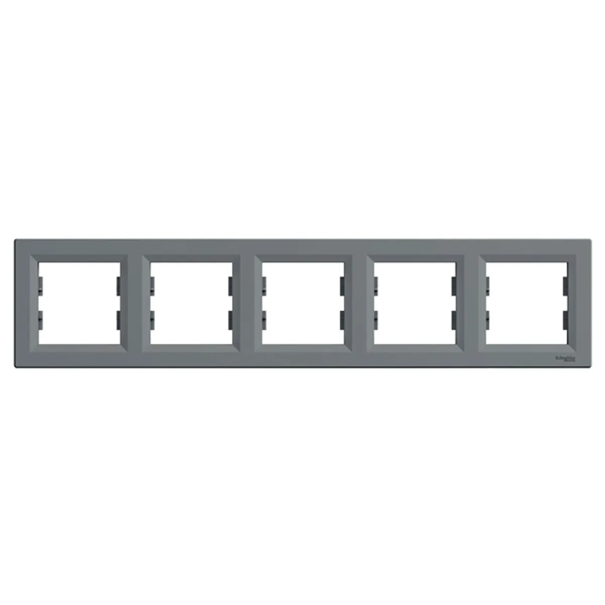 Schneider EPH5800562 ASFORA ötös keret vízszintes ABS acél színű 367x83x9 mm IP20 #1