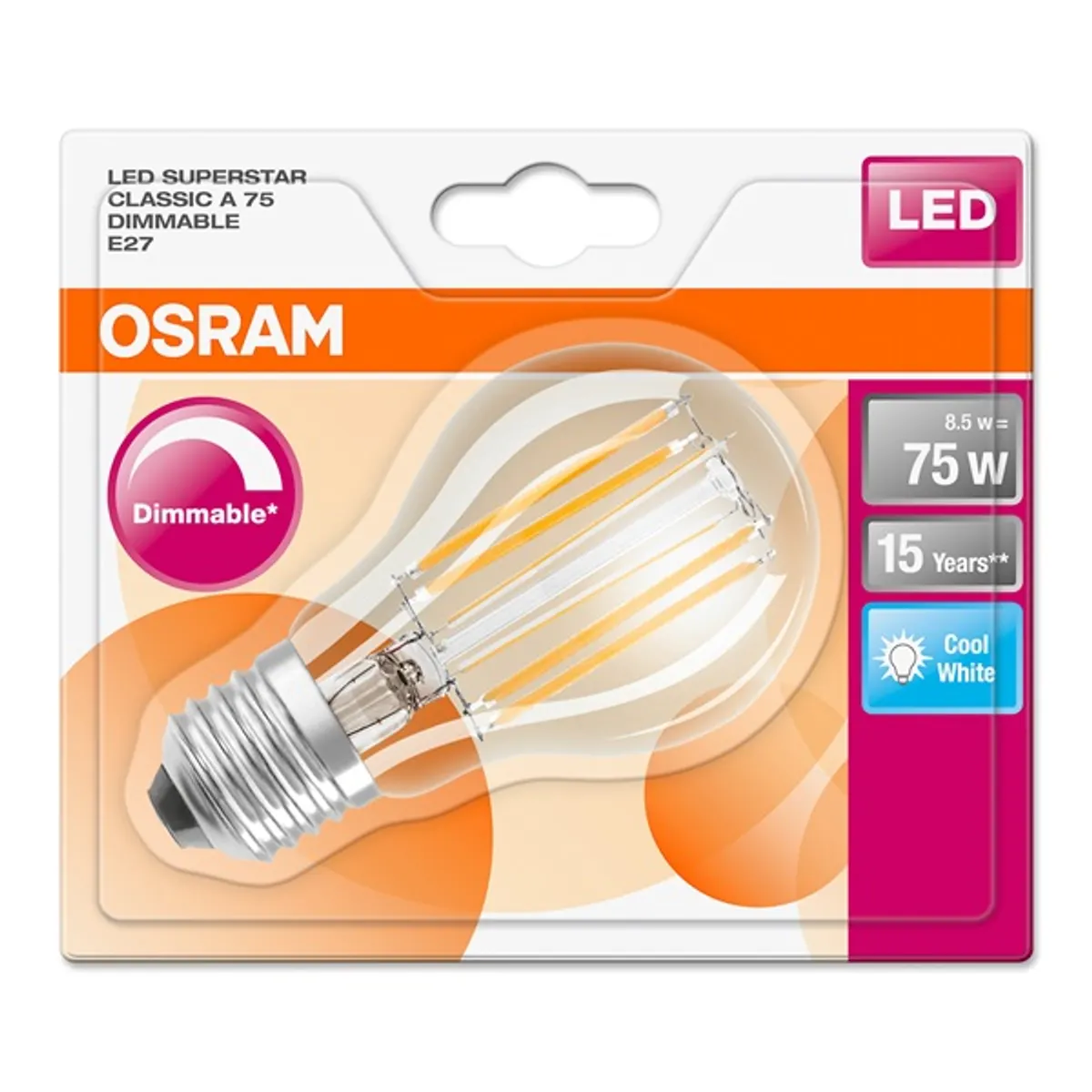 LEDVANCE 4058075107809 LED filament égő E27 9W 1055 lm 4000 K szabályozható #2