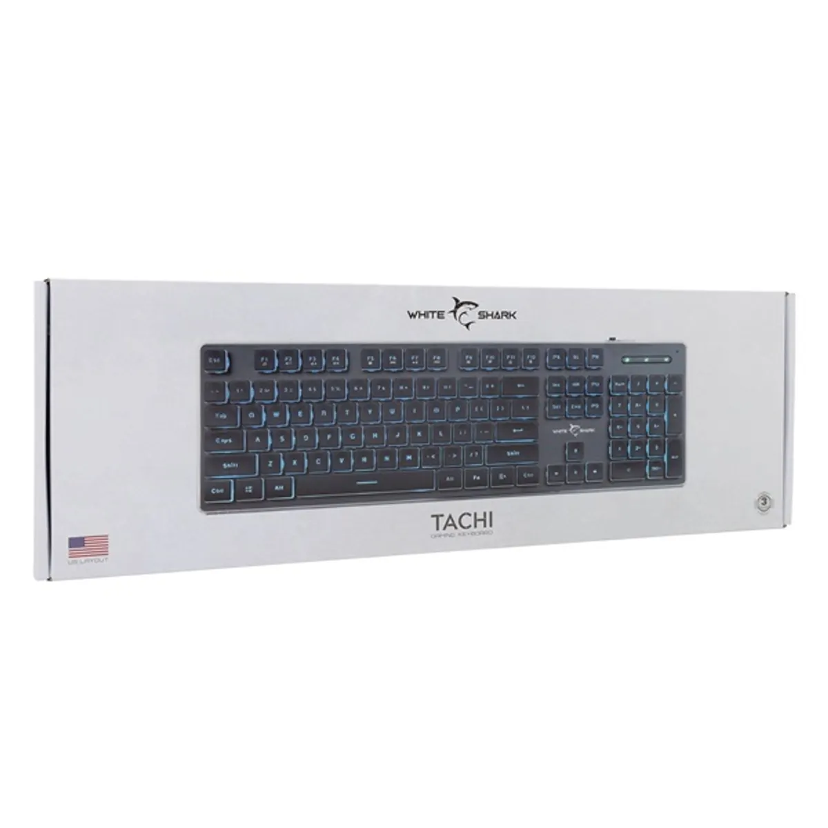 WHITE SHARK WS GK-003141B-US Tachi US 104-105 membrános, USB 2.0, Ice Blue LED, 1,5 m, fekete #7