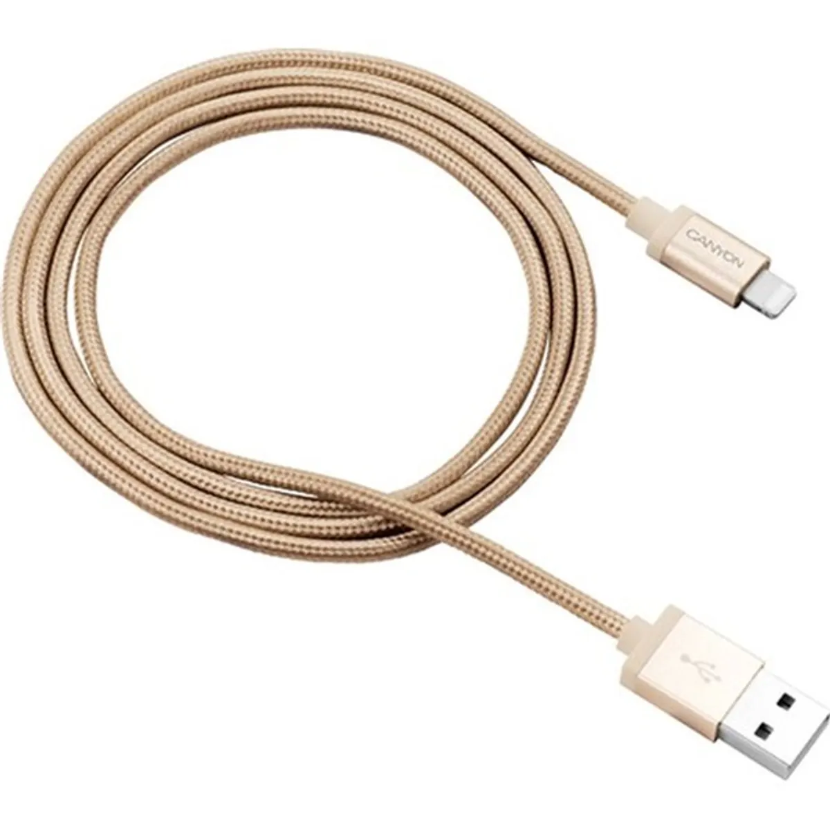 CANYON CNS-MFIC3GO Charge és Sync MFI fonott kábel Arany 100 cm USB Lightning #1