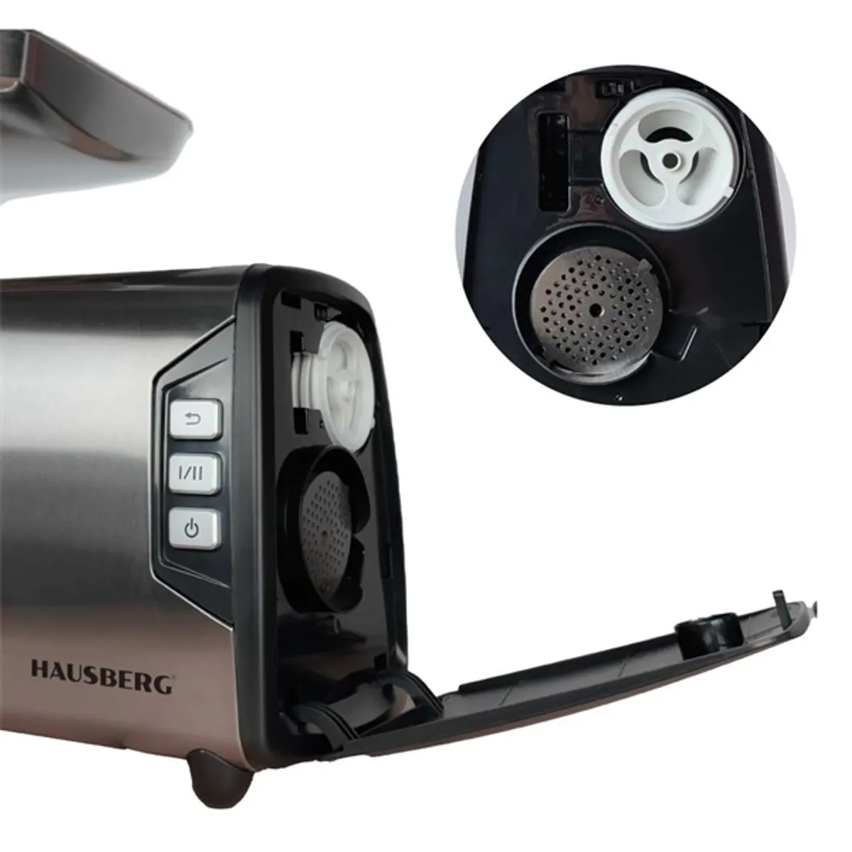 Hausberg HB-3460 húsdaráló rozsdamentes acél ház réz motor 2500 W 2 kg per perc 2 fokozat kolbásztöltő #2