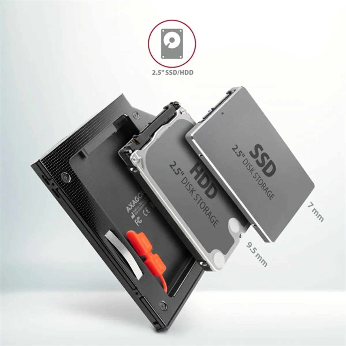 Axagon RSS-CD09 2,5 SATA SSD HDD caddy 9,5mm #3