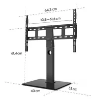 HAMA 00220867 Tv-állvány forgatható állítható magasság 32"-65" max 40 kg VESA kompatibilis kábelrendező fekete #6
