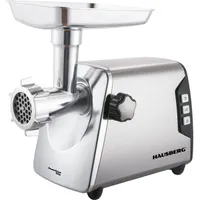 Hausberg HB-3460 húsdaráló rozsdamentes acél ház réz motor 2500 W 2 kg per perc 2 fokozat kolbásztöltő