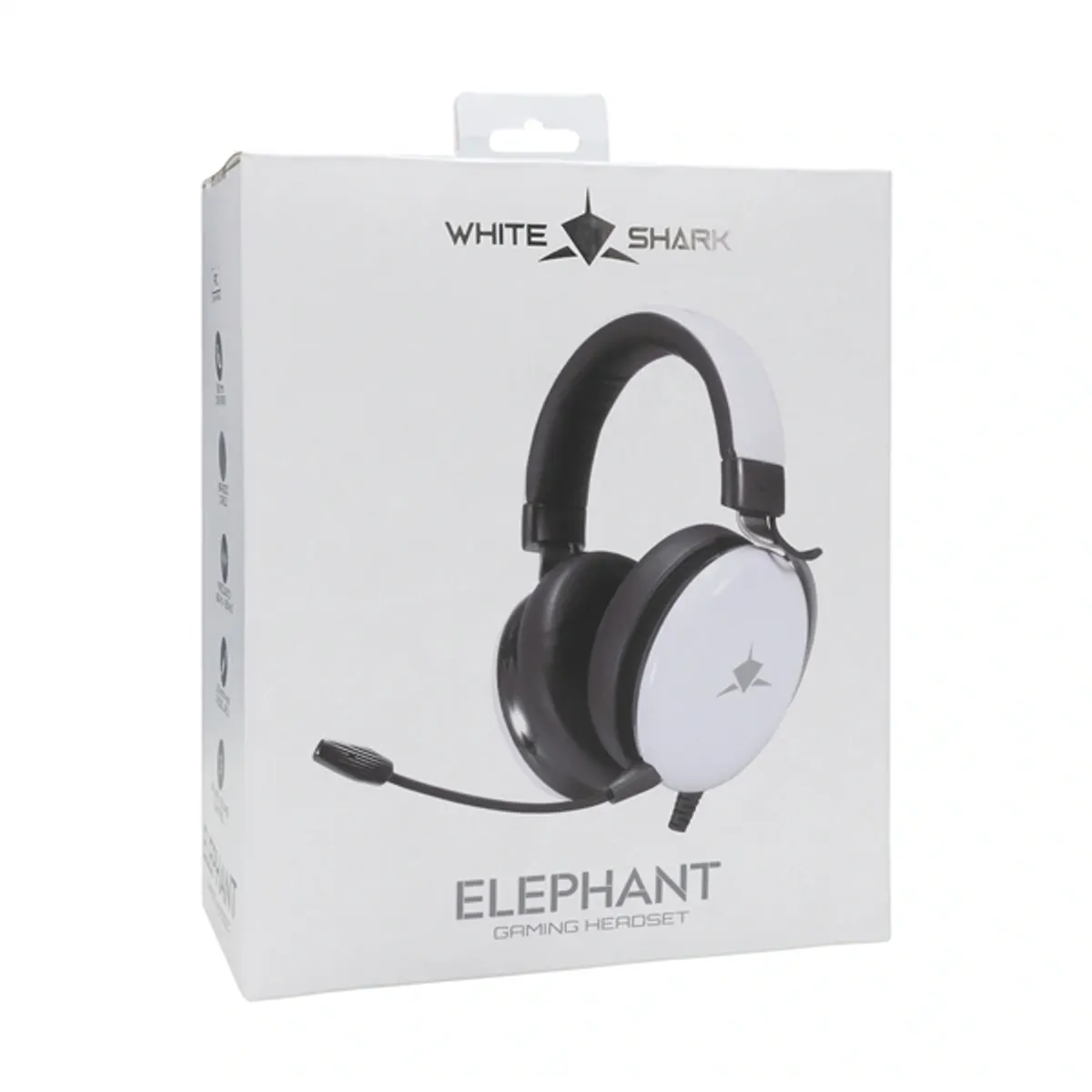 WHITE SHARK WS GH-2540W ELEPHANT vezetékes gamer headset fehér 50 mm meghajtó 3,5 mm 180 cm kábel mikrofon bal #5