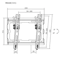 STANSSON WM-2343-08 dönthető és forgatható fali konzol 23"-43" 50x50-200x200 VESA 45 kg #7