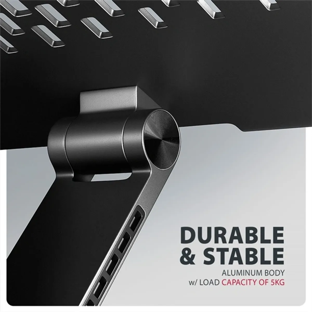 Axagon STND-LRB laptopállvány 360° forgatás, dupla zsanér, kihúzható kar, fekete, 10–17.3" készülékekhez #10