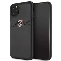Ferrari FEOBAHCN65BK Off Track Hátlap Bőr Fekete iPhone 11 Pro Max 6,5"
