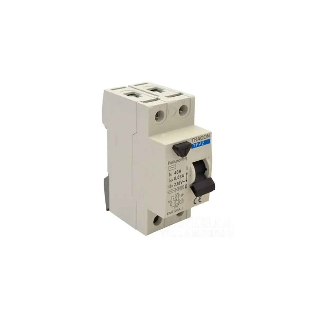 TRACON TFV2-25030 Áram-védőkapcsoló 2P 30mA 6kA 230V AC Kalapsínre rögzíthető #1