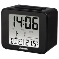 Hama 00186304 "Cube" Digitális ébresztőóra hőmérséklet kijelzővel 2xAAA 7x4x6 cm fekete