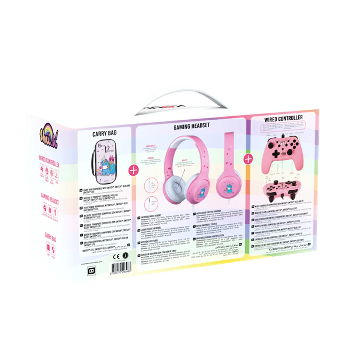 KONIX KX-GP-UNIK Unik Be a Princess gamer csomag rózsaszín tok fejhallgató vezetékes kontroller SWITCH kompatibilis #2