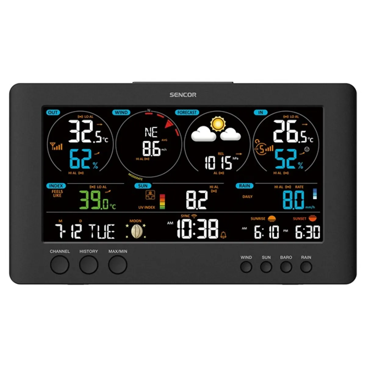 SENCOR 35054541 SWS 12500 WiFi 7 az 1-ben érzékelő 8,4" LCD UV-index #5