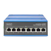 DIGITUS DN-650106 Ipari 8-portos Fast Ethernet Switch Fém Fekete-kék DIN-sínre és falra szerelhető #4