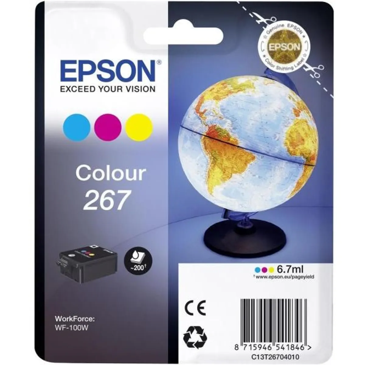 Epson C13T26704010 T2670 CMY 6,7 ml WF-100W 200 oldal #1