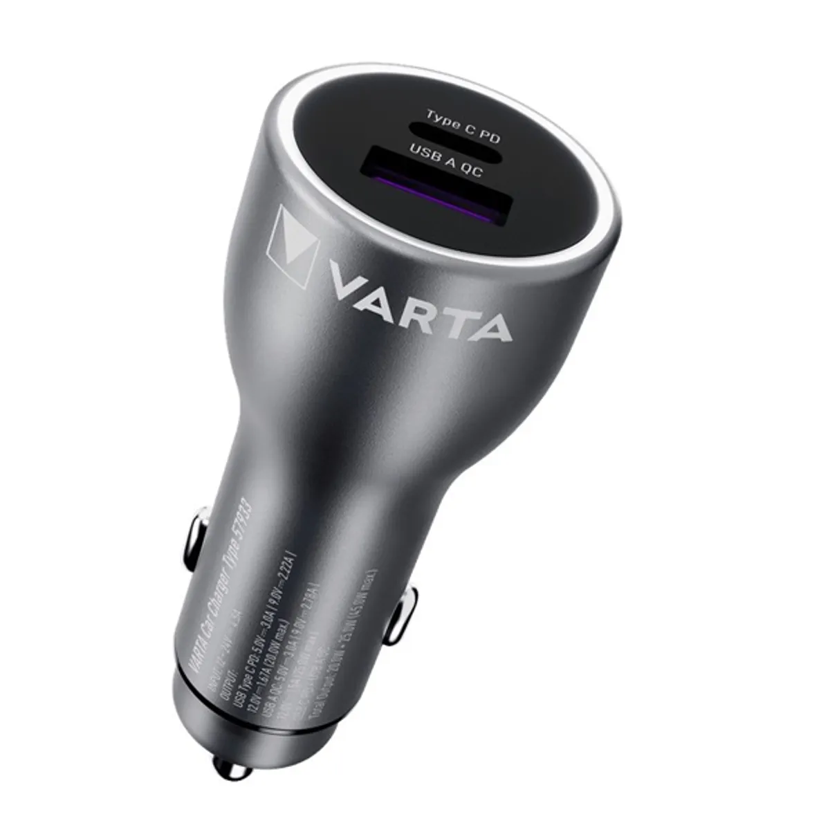 VARTA 57933101111 autós töltő 45W 12-24V USB-A USB-C univerzális #3