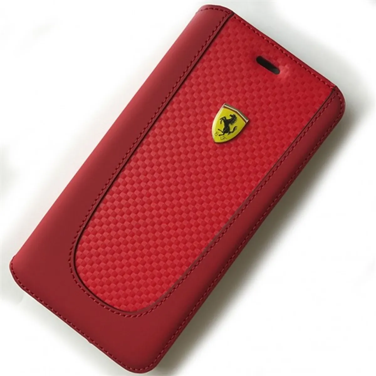 Ferrari FEPIFLBKP7LRE SF pit stop flip tok piros nyomott mintás 5,5" iPhone 7 Plus #1