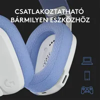 Logitech 981-001074 G435 Fejhallgató Lightspeed Bluetooth 10 m USB-C 20 Hz-20 kHz 45 Ohm Over-Ear Fehér-kék #8