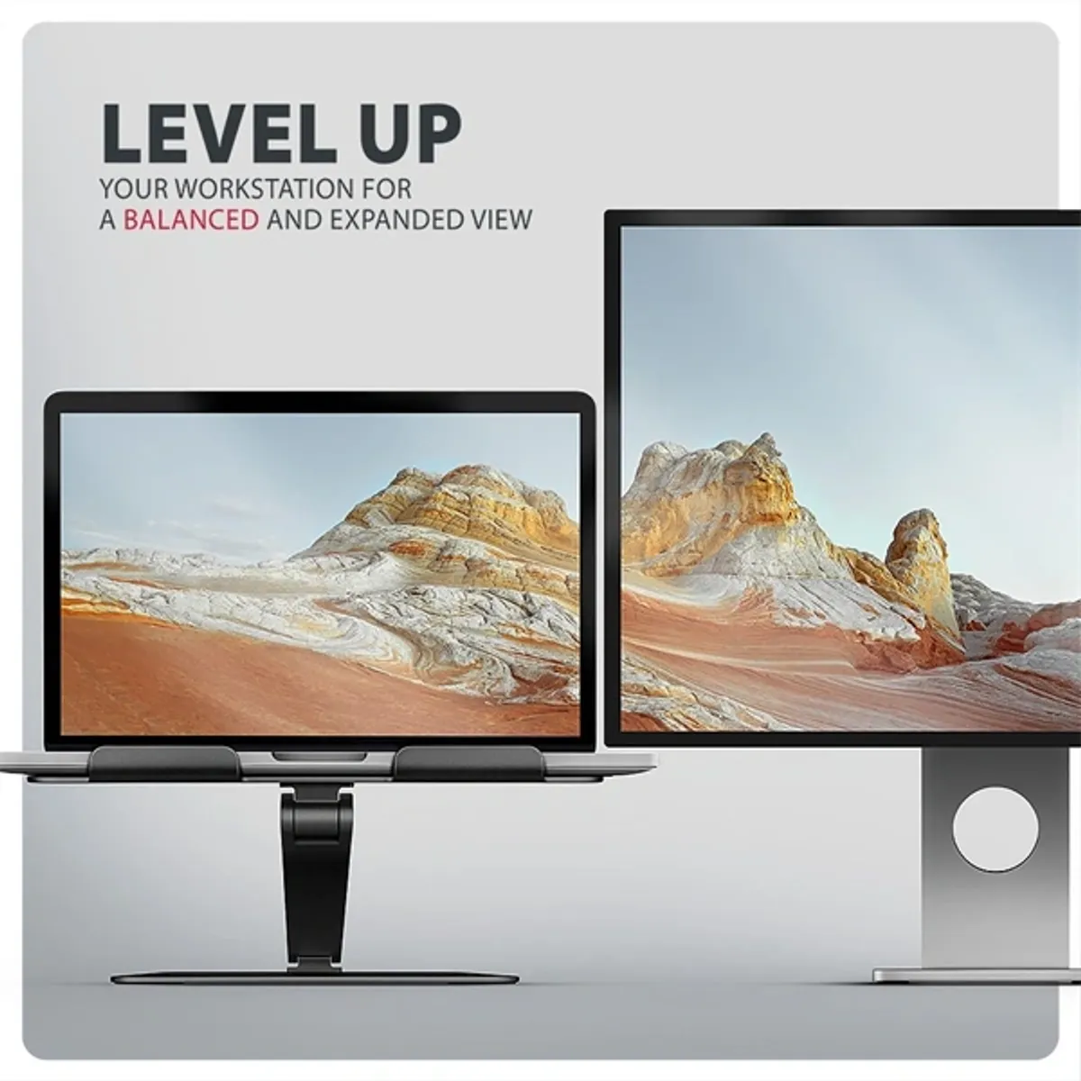 AXAGON STND-LQB állvány 10" - 17.3" laptop és táblagép, csúszásmentes alumínium, 205 mm magasság, dőlésszög 0-180 fok, összecsukható, fekete #7