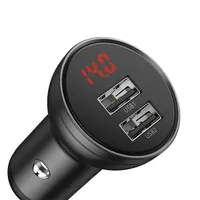 BASEUS TZCCBX-0G autós töltő LED kijelző 2 USB-A 24 W 12-24 V 1,2 m 3-in-1 kábel #4