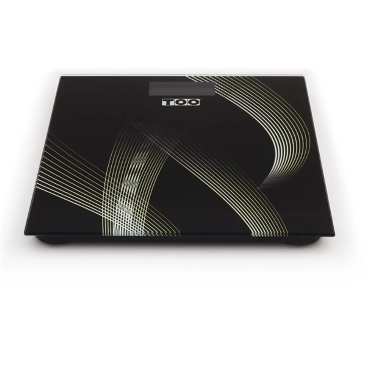 TOO BSC-210-B fekete-fehér csíkos edzett üveg mérleg 180 kg 100 g LCD #2