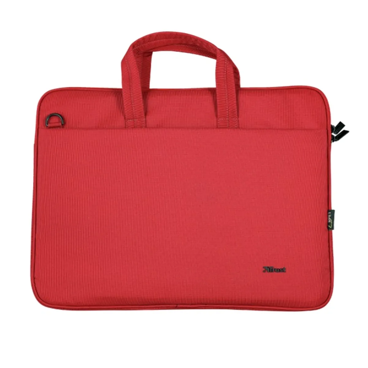 TRUST 24449 Bologna Eco Slim 16" laptop táska PET újrahasznosított, piros, 2 rekesz, vállpánt, hordozó fogantyú, elülső zseb #2
