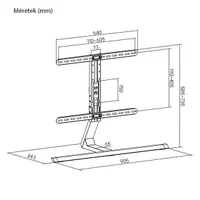 Stansson WM-3775 asztali TV állvány acél-alumínium fekete szürke 40 kg 37"-75" VESA 200x200-600x400 billenthető kábelkezelés #7