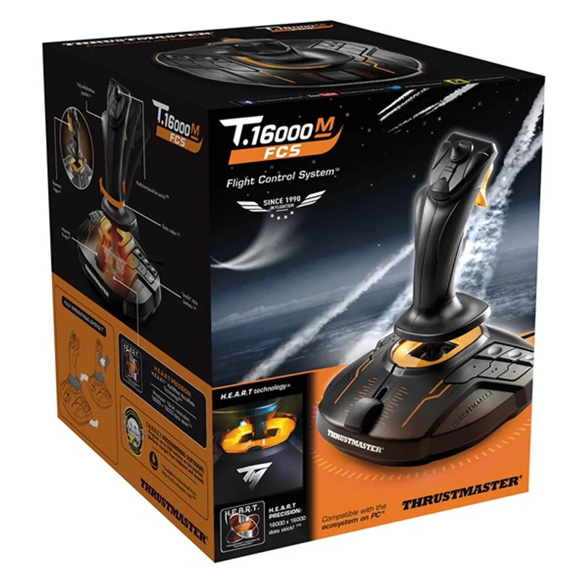 Thrustmaster 2960773 T.16000M FCS Botkormány Fekete Kétkezes 16 gomb Vezetékes PC #5