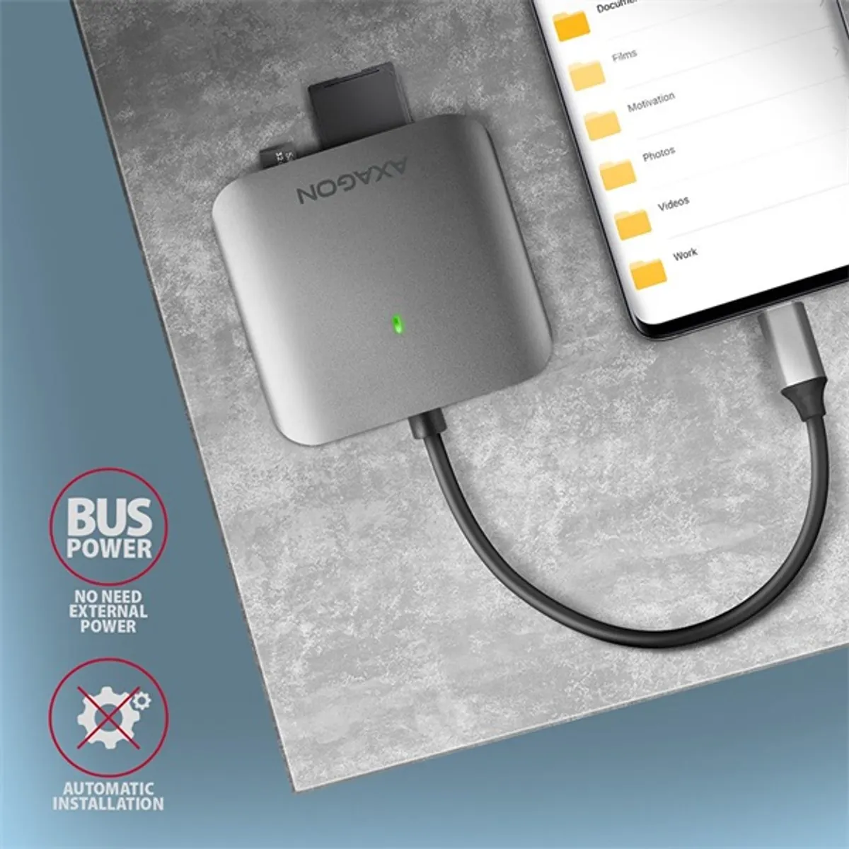 AXAGON CRE-S3C CRE-S3C USB-C 5-foglalatos kártyaolvasó #6