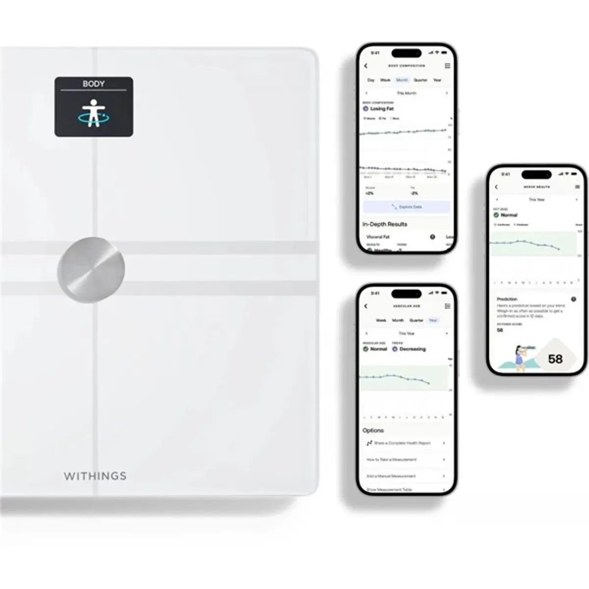 Withings WBS12-WHITE-ALL-INTER Body Comp teljes testanalízis fehér wi-fi lcd 200 kg 50 g 8 felhasználó #3