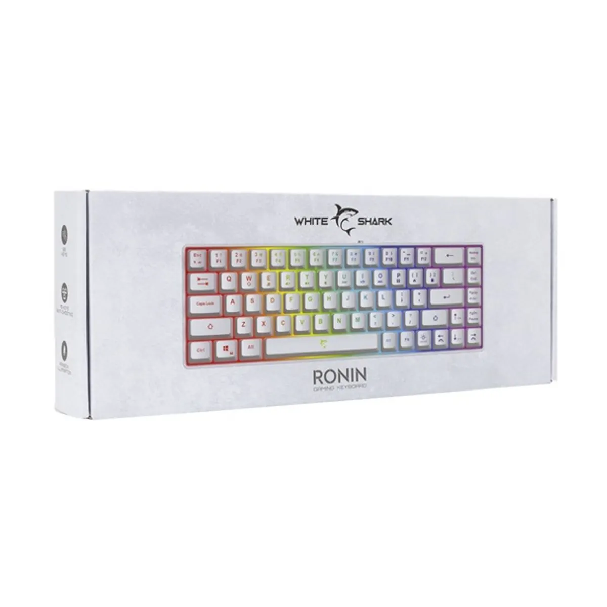 White Shark WS GK-2201W-US Ronin membrán gamer billentyűzet RGB háttérvilágítás USB 2.0 angol kiosztás állítható magasság anti-ghosting #5