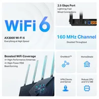TP-LINK ARCHER AX55 PRO Archer AX55 pro 2402 Mbps, 574 Mbps 802.11ax szimultán WiFi IPv6 WPA3 gigabit LAN #4