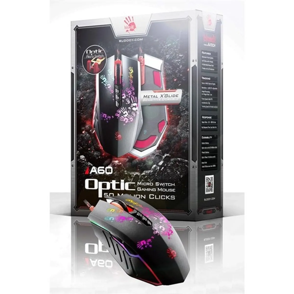 A4-TECH A4TMYS46161 Bloody A60 7 és 1 gomb 6200 dpi optikai USB vezetékes programozható memória fekete #6