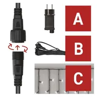 Emos D1CC03 jégcsap fényfüzér 2,5 m 100LED IP44 LED 12W hideg fehér időzítő kültéri beltéri