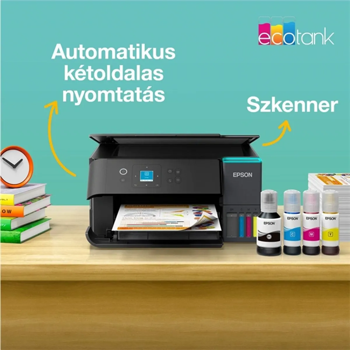 Epson C11CL41408 EcoTank L4360 Multifunkciós tintasugaras Wi-Fi duplex 4800x1200 DPI 33 oldal percenként fekete, 20 oldal percenként színes #10