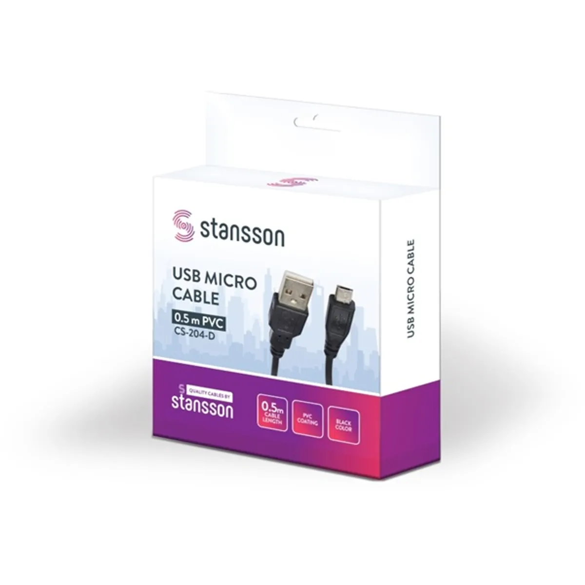 Stansson CS-204-D kábel fekete usb-a micro usb 50 cm #1