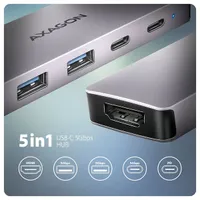 AXAGON HMC-5H60 USB-C 5in1 Hub Szürke 15 cm 4x USB 1x HDMI #2