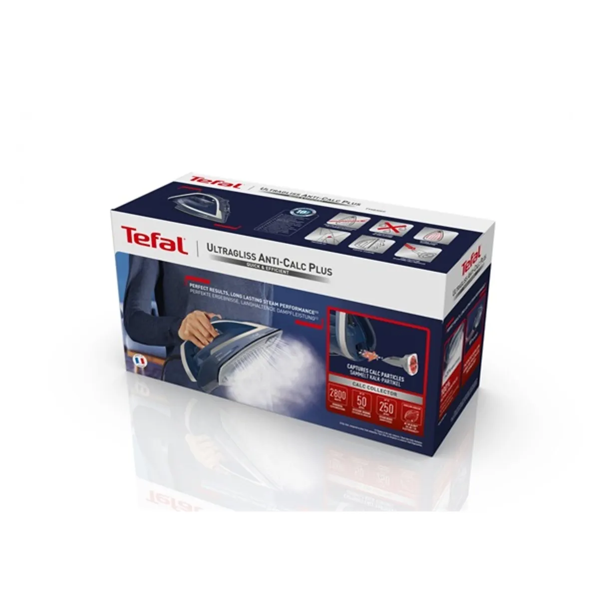 TEFAL FV6830E0 Ultragliss Plus gőzölős vasaló kék-ezüst 2800 W 50 g percenként 250 g percenként 0,3 L Durilium AirGlide függőleges gőzölés #8