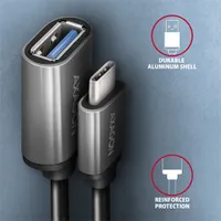AXAGON RUCM-AFAC USB-C USB-A adapter 20 cm szürke #3