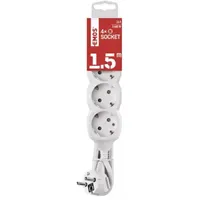 Emos P0421R 4 aljzatos hosszabbító 1,5 m fehér Schuko #2