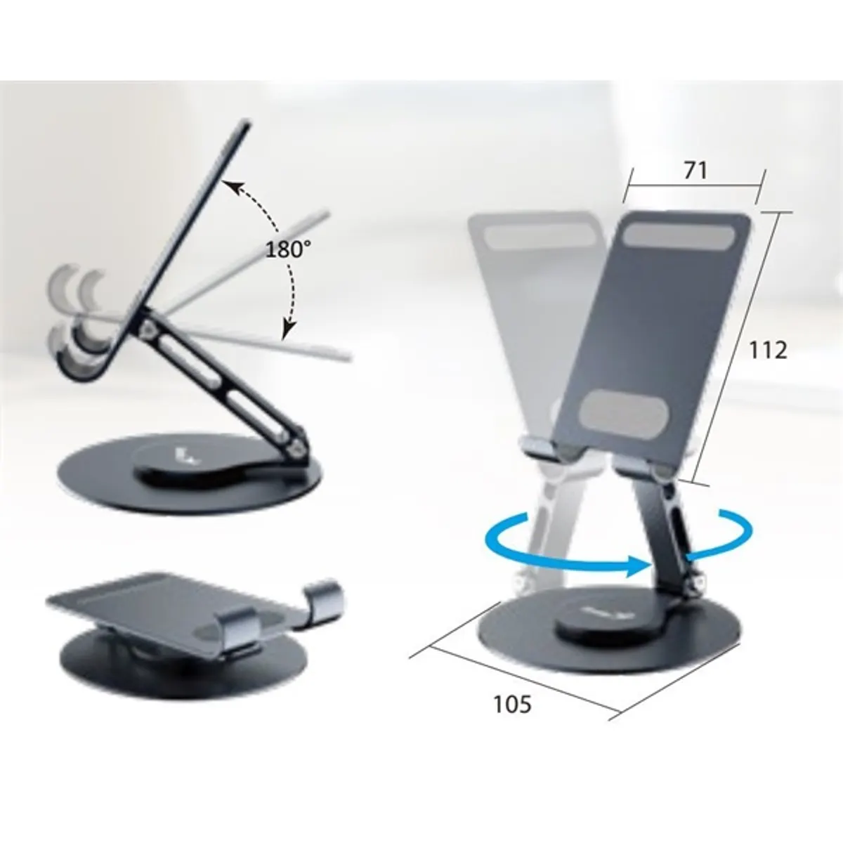 Genius 31250022400 G-Stand M100 alumínium szürke telefontartó 10" univerzális asztali #3