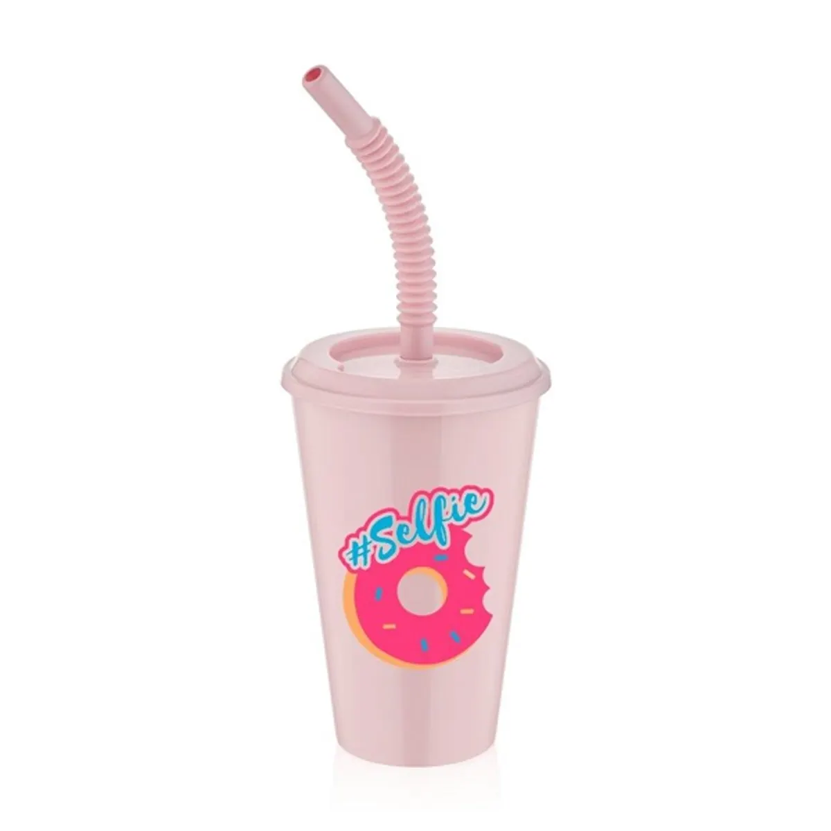 LUXPLASTIC L-00750 Limonádé pohár szívószállal 0,45L #2