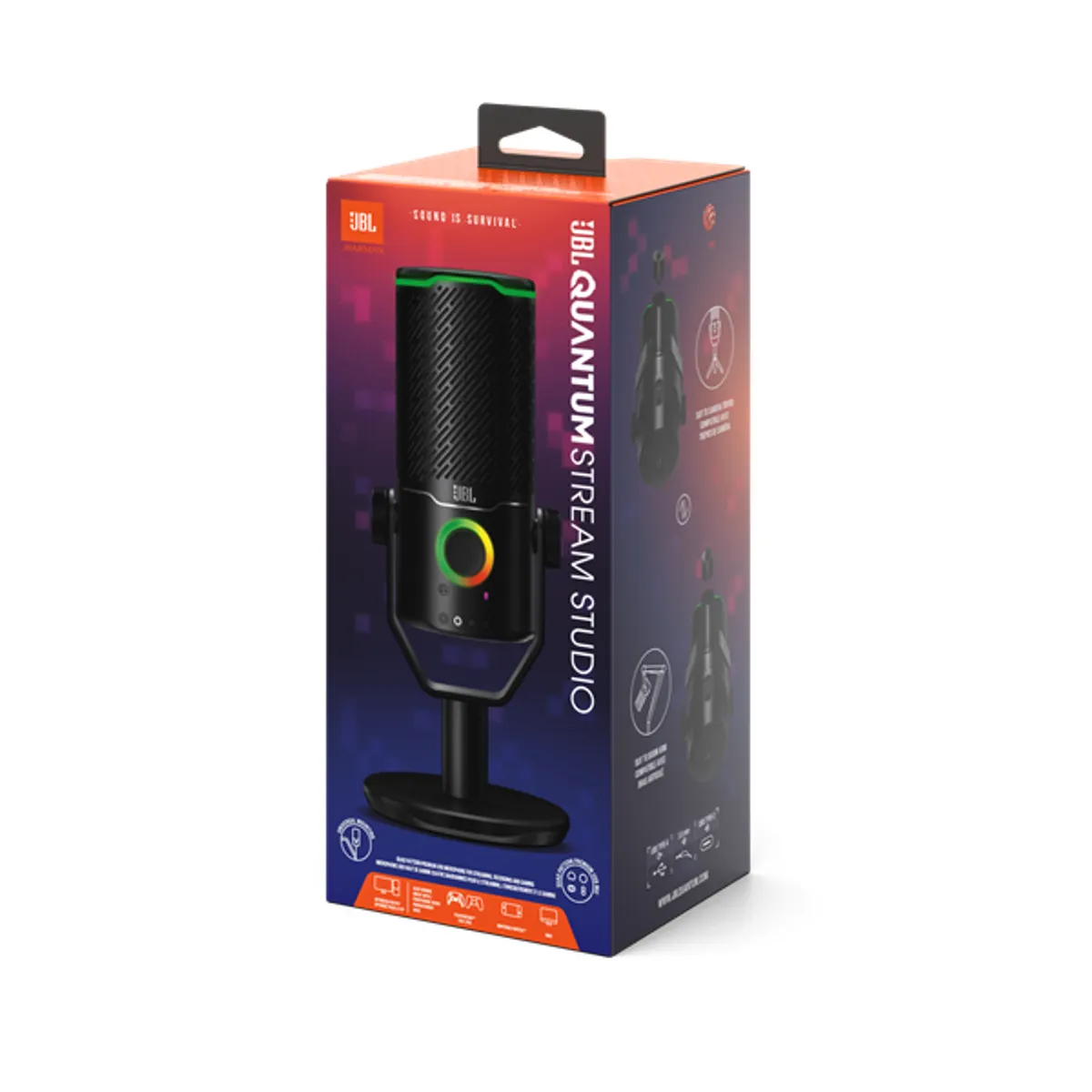 JBL JBLSTRMSTUDIOBLK Quantum stream studio mikrofon fekete usb 3,5mm #8
