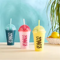 LUXPLASTIC L-00850 Sumer pohár szívószállal 450 ml #2