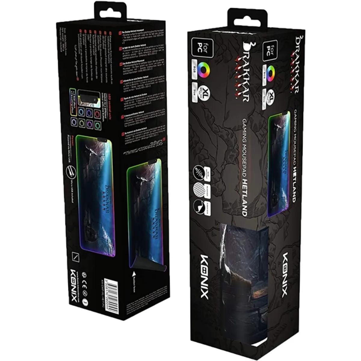 DRAKKAR KX-DKP-XL-HET-PC Hetland Prime RGB XL szövet-gumi 800x300 mm 3 mm csúszásgátló RGB világítás #3