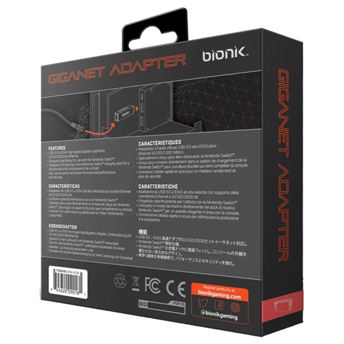 Bionik BNK-9018 Nintendo Switch USB 3.0 Giganet adapter fekete #9