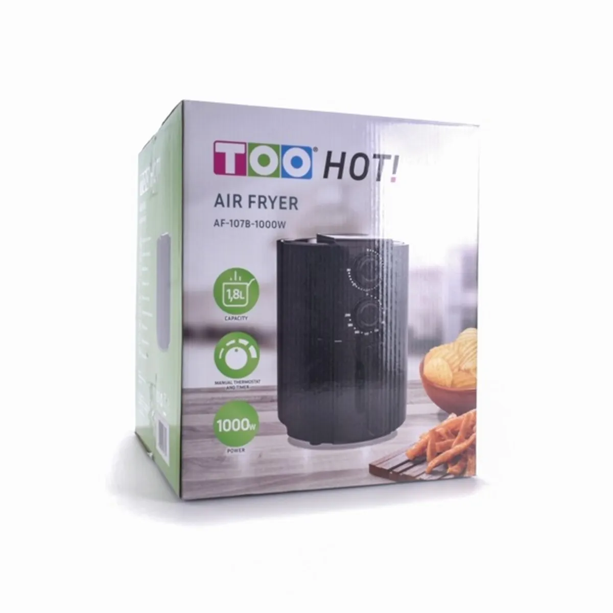 TOO AF-107B-1000W forrólevegős fritőz fekete 1,8 L 1000 W kijelzővel időzítővel #4