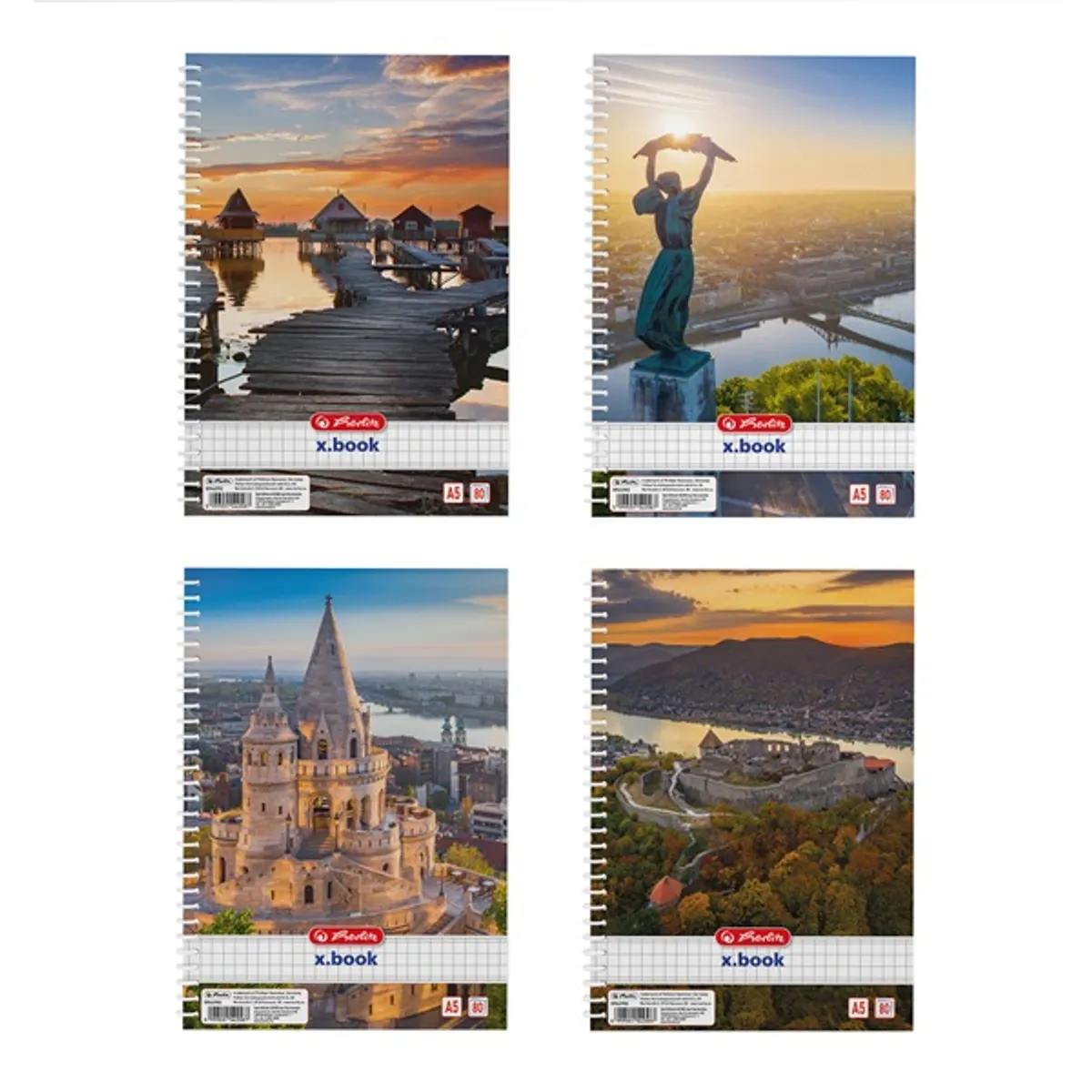 Herlitz 09542952 City kockás spirálfüzet A5 80 lap álló mintás nem lyukasztott #1