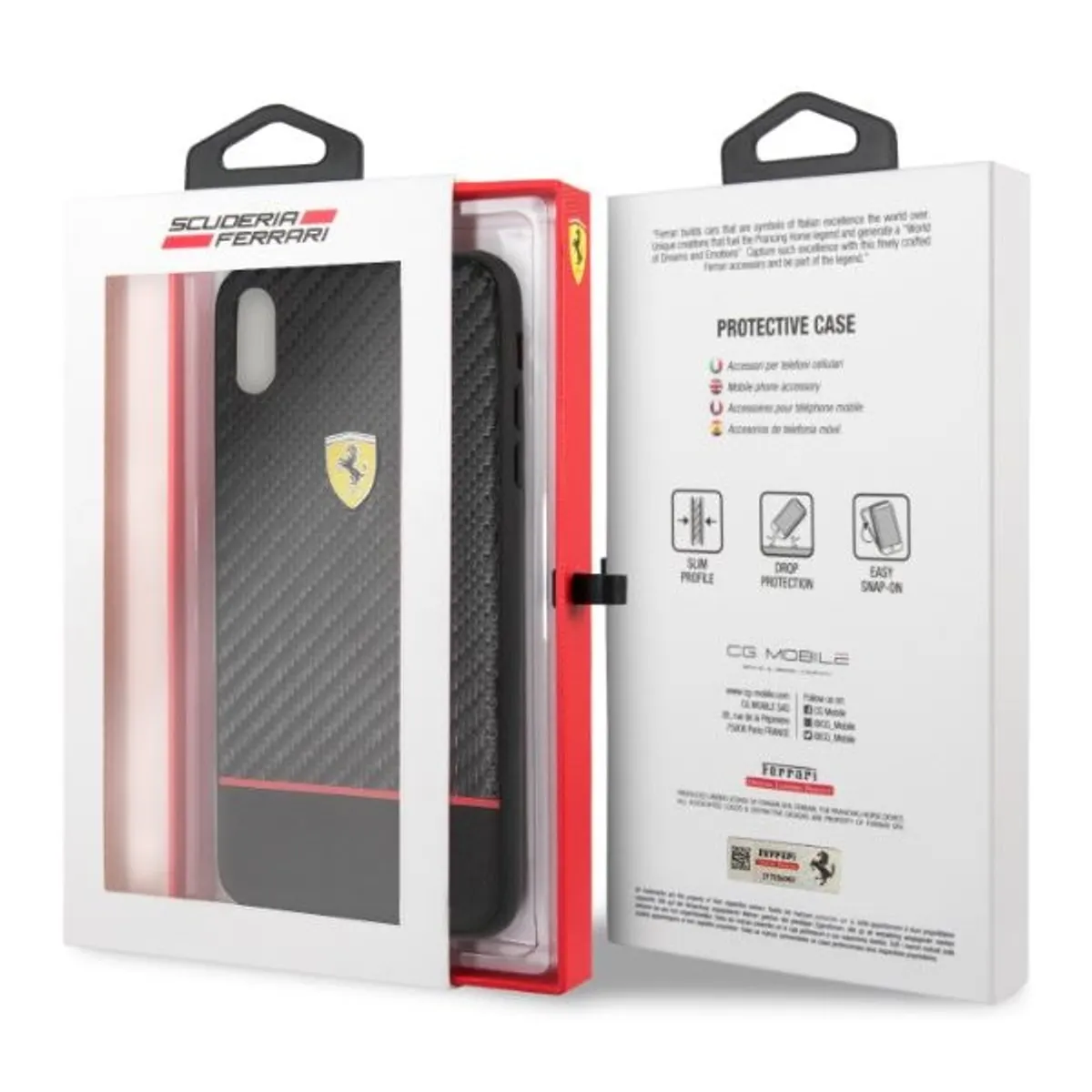 FERRARI FESBOHCI65BK On-Ttrack Racing tok fekete sárga-piros 6,5" iPhone XS Max Apple nyomott mintás matt #3