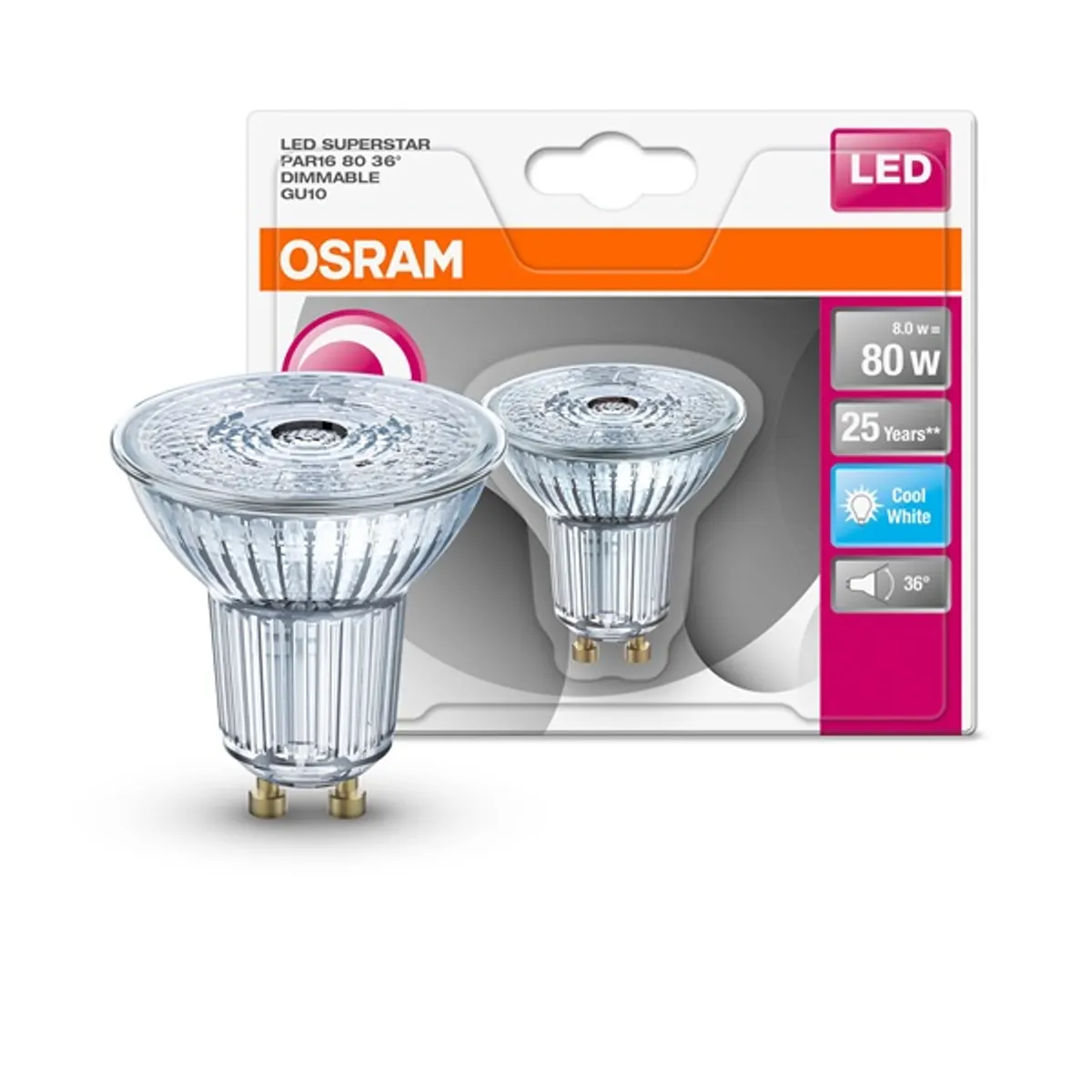 LEDVANCE 4052899390232 par16 led gu10 8w 575lm 4000k 36 fok dimmelhető #2