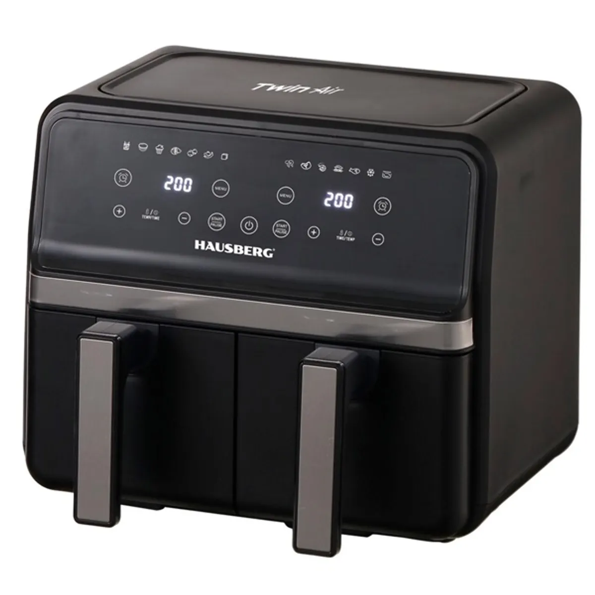 Hausberg HB-2373NG dupla kosaras forrólevegős sütő 8,4 L 2400 W fekete érintőképernyő #3